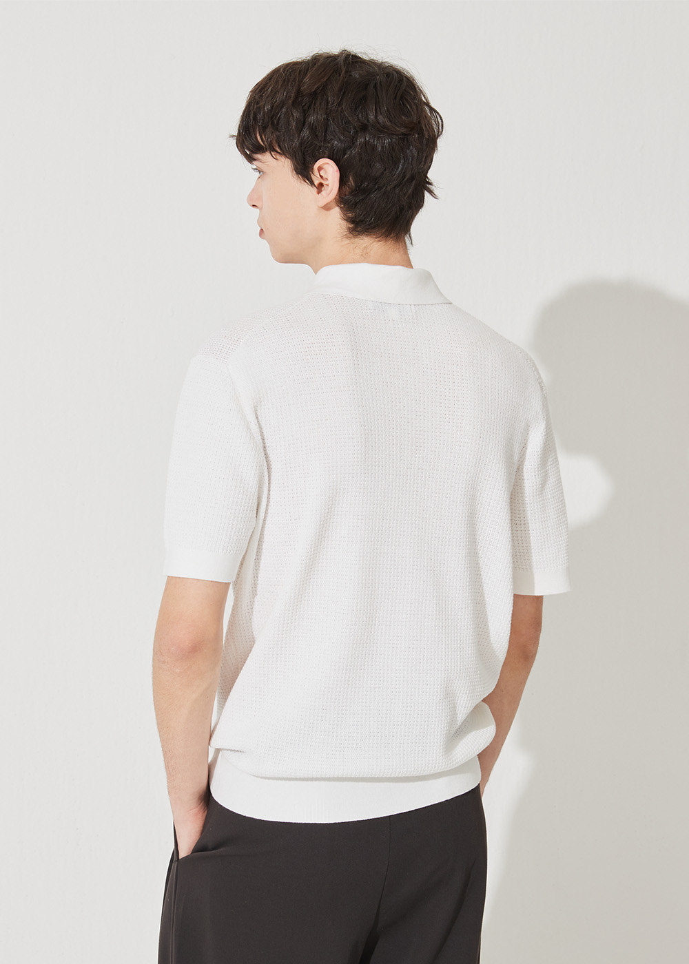 Cool cotton texture shirt  pullover (white)