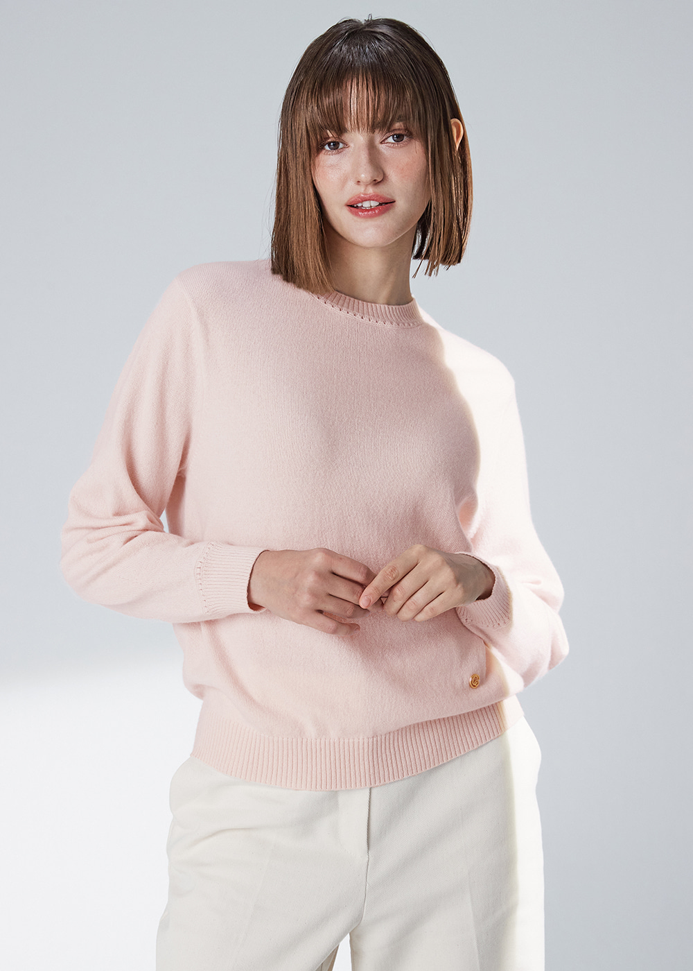 Round curved sleeve pullover(soft lilac)